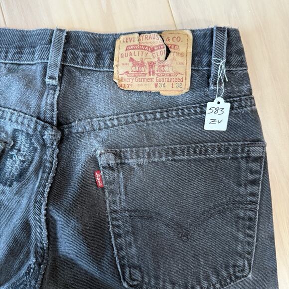 Vintage Levis 517 Jeans 30 Black Patchwork 80s Denim Made in USA Boot Cut 0260 - Picture 10 of 11